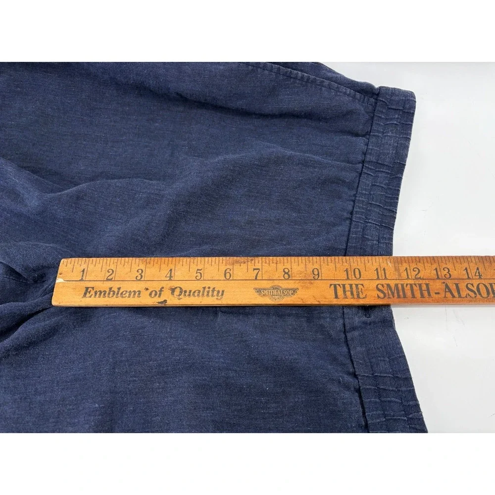 Hart Schaffner Marx Shorts, Navy Linen Blend, Casual, Pull-On, Men's Size 38